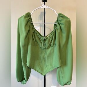 Green Long Sleeve Blouse
